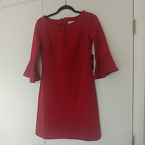 Red Dress New York & Co. dress with bell sleeves.